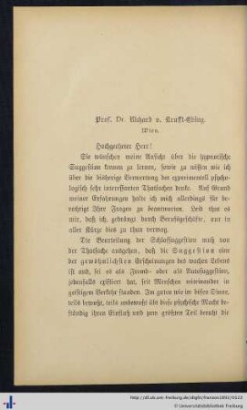 Krafft-Ebing, Prof. Dr. Richard v., in Wien.