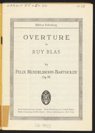 Overture to Ruy Blas : op. 95