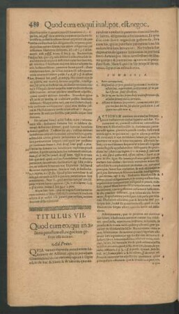 Titulus VII. Quod cum eo, qui in aliena potestate est, negocium gestum esse dicitur.