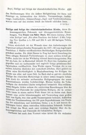 459-461 [Rezension] Doyé, Franz von S., Heilige und Selige der römisch-katholischen Kirche