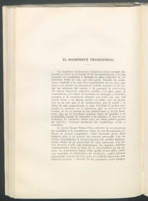 El manifiesto presidencial