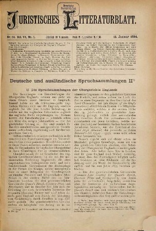 Juristisches Literaturblatt, 6. 1894