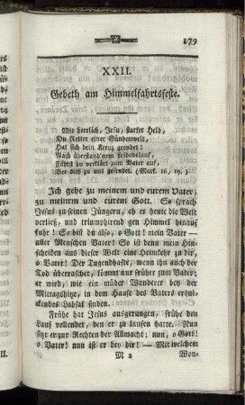 XXII. Gebeth am Himmelfahrtsfeste.