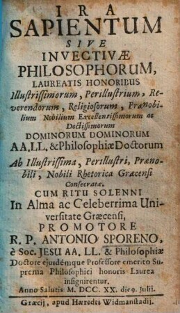 Ira sapientum sive invectivae philosophorum