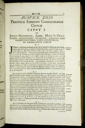 Caput I. De Judicii Necessitate, Abusu, Modis Id Declinandi, Definitione, Divisione, Personis Hoc Constituentibus, Foro Competenti, Et Recusatione Judicis