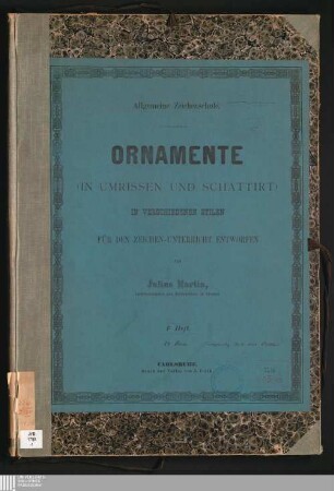 1: Ornamente (in Umrissen und schattiert) in verschiedenen Stilen für den Zeichenunterricht entworfen