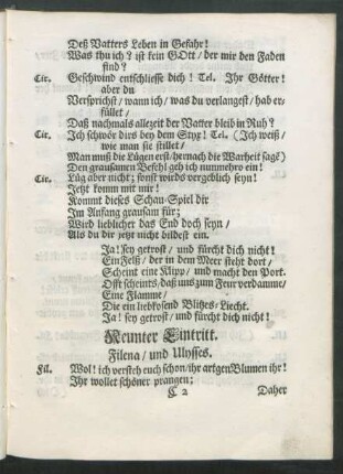 Neunter Eintritt.
