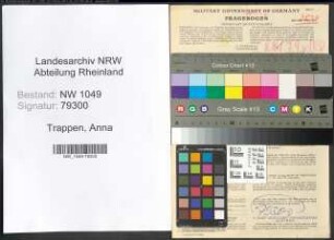 Entnazifizierung Anna Trappen , geb. 17.08.1914 ()