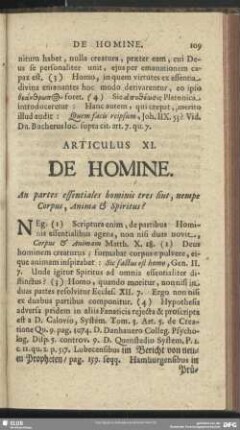 Articulus XI. De Homine