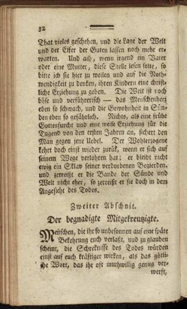 Zweiter Abschnit. Der begnadigte Mitgekreutzigte.