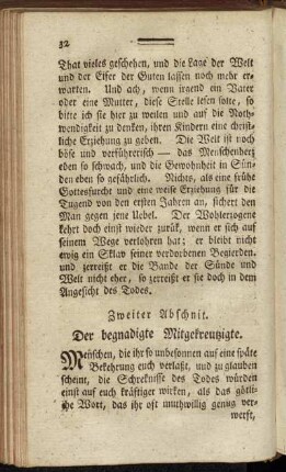 Zweiter Abschnit. Der begnadigte Mitgekreutzigte.