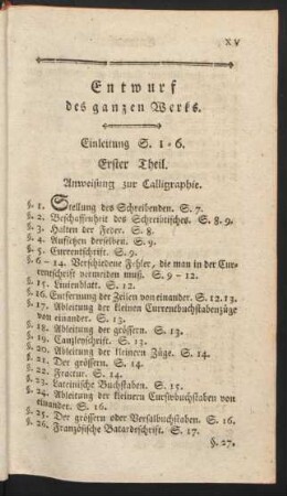 Entwurf des ganzen Werks.