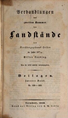Verhandlungen der Zweiten Kammer der Landstände des Großherzogthums Hessen. Protokolle. 1847/48,4,[b] = 11. Landtag (1848)
