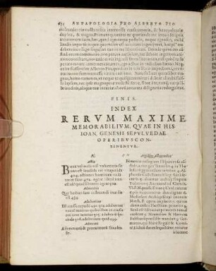 Index Rerum Maxime Memorabilium [...]