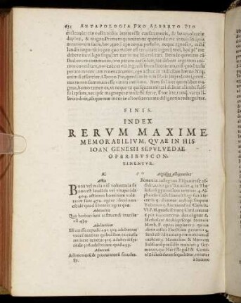 Index Rerum Maxime Memorabilium [...]
