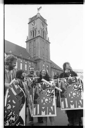 Kleinbildnegative: DGB-Demonstration, John-F.-Kennedy-Platz, 1979