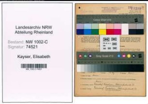 Entnazifizierung Elisabeth Kayser, geb. 08.07.1891 (Geschäftsinhaberin)