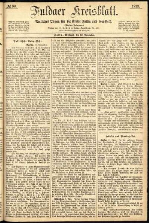 Ausgabe vom Mittwoch, den 12. November 1873.