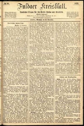 Ausgabe vom Mittwoch, den 12. November 1873.