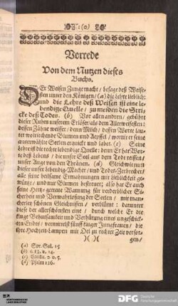 Vorrede Von dem Nutzen dieses Buchs.