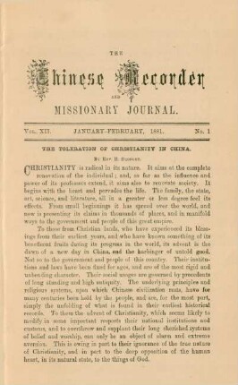 No. 1. January - February, 1881