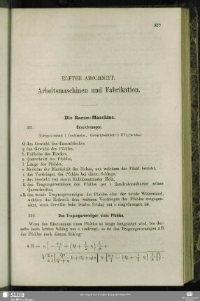 Elfter Abschnitt. Arbeitsmaschinen und Fabrikation.