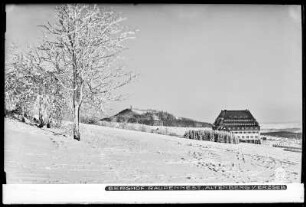Altenberg im Erzgebirge, Berghof Raupennest mit Schnee