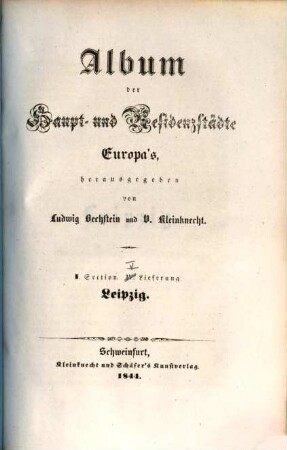 Album der Haupt- und Residenzstädte Europa's, 1,5. Leipzig