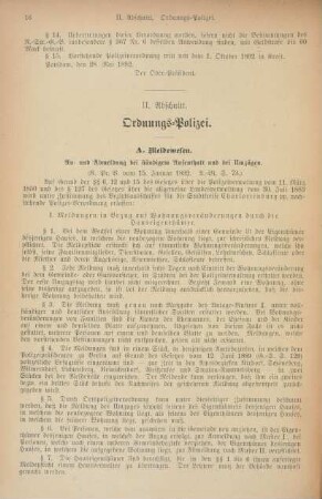 II. Abschnitt. Ordnungs-Polizei