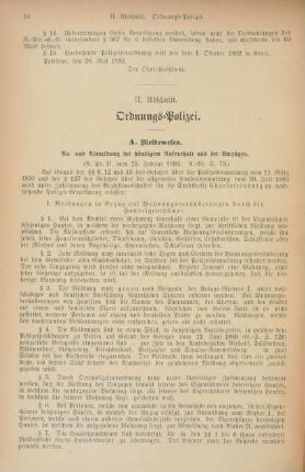 II. Abschnitt. Ordnungs-Polizei