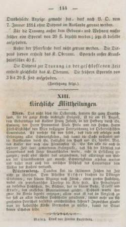 144 Kirchliche Mittheilungen