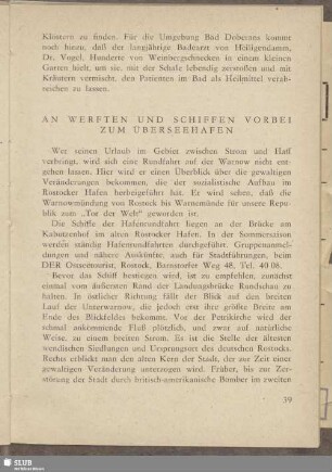 An Werften und Schiffen vorbei zum Überseehafen