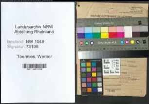 Entnazifizierung Werner Toennies , geb. 05.03.1916 (Polizeibeamter)