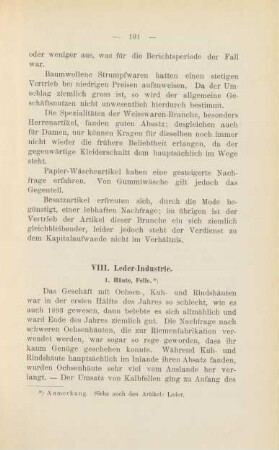 VIII. Leder-Industrie.
