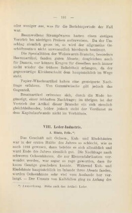 VIII. Leder-Industrie.