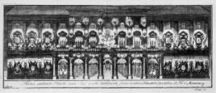 Heraeus, Carl Gustav: Inscriptiones et Symbola Varii Argumenti, 1734. Tab. III, Facies anterior Palatti cum Circi parte terminante semicirculum... Kupferstich; 16,4 x 41,5 (Plattenrand). Dresden: SLUB Art.plast.2685
