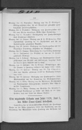 Eine ungedruckte Urkunde vom Jahre 1526, Juni 5, den Alster=Trave=Canal betreffend.
