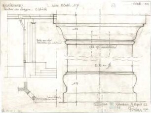 Fischer, Theodor; Blaichach; Haus Gradner - Säulen der Loggia (Ansicht, Details)
