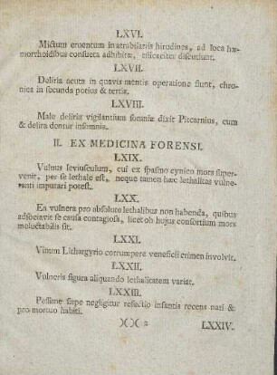 I. Ex Medicina Forensi