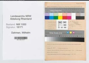 Entnazifizierung Wilhelm Dahmen, geb. 27.12.1896 (Studienrat)