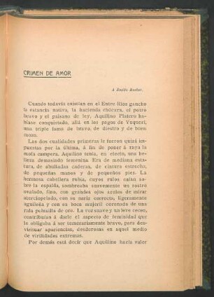Crímen de amor : A Emilio Beeher.