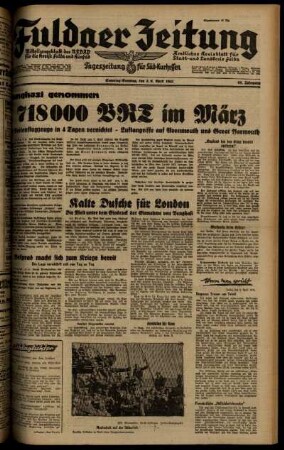 Ausgabe vom Samstag, den 05. April 1941.