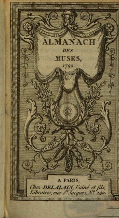 Almanach des muses : ou choix des poésies fugitives, 1792