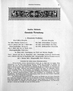Sechster Abschnitt. Gemeinde-Verwaltung