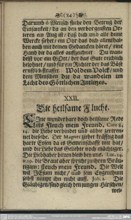 XXII. Die heilsame Flucht