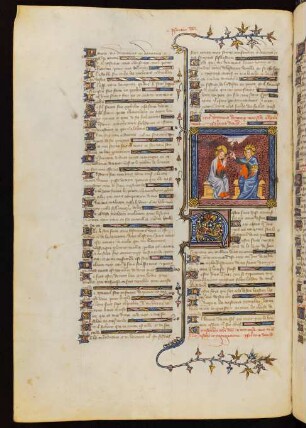 Titelminiatur zu Ps 109: Trinität, Christus zur Rechten Gottes