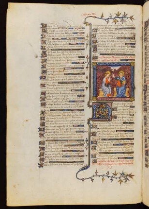 Titelminiatur zu Ps 109: Trinität, Christus zur Rechten Gottes