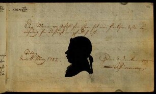 Schewermann (Silhouette). Tübingen, 11.03.1782.