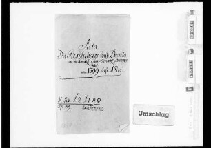 Anbringen, Berichte, Dekrete und Resolutionen in verschiedenen Angelegenheiten der Finanzverwaltung