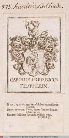 Wappen des Carl Friedrich Feuerlein